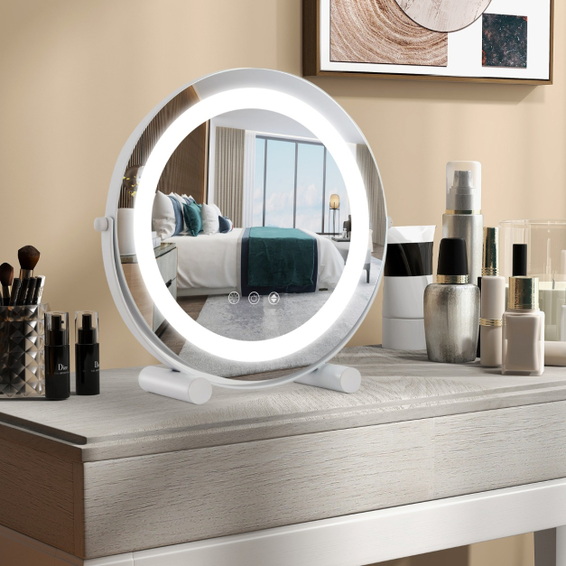 Espelho para maquilhagem com luz LED