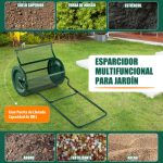 Rolo de Jardim de composto de 60,5 cm com pega em forma de U, fechos laterais e rolo de sementeira de malha metálica resistente Verde - Image 8
