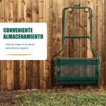 Rolo de Jardim de composto de 60,5 cm com pega em forma de U, fechos laterais e rolo de sementeira de malha metálica resistente Verde - Image 7