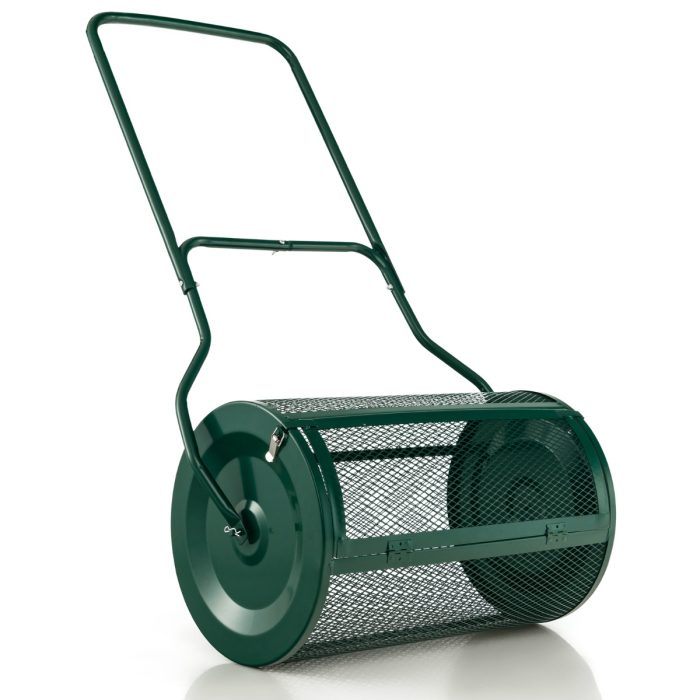 Rolo de Jardim de composto de 60,5 cm com pega em forma de U, fechos laterais e rolo de sementeira de malha metálica resistente Verde - Image 1