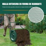 Rolo de Jardim de composto de 60,5 cm com pega em forma de U, fechos laterais e rolo de sementeira de malha metálica resistente Verde - Image 4