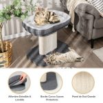 Arranhador gatos Pequena com torre de actividades com suporte para peluches e poste de arranhar em sisal 59 x 39,5 x 50 cm Cinzento - Image 7