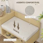 Banco Sapateira de Entrada com Almofada Porta e Prateleira para Sapatos com Assento 80x35x47 cm Madeira - Image 5