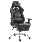 Cadeira Gaming Limit V2 em imitação de pele com apoio para os pés preto