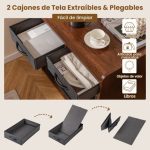 Gaiola para cães com 2 gavetas em tecido Porta com fecho para cães pequenos e médios 62 × 49,5 × 63 cm Castanho - Image 9