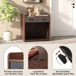 Gaiola para cães com 2 gavetas em tecido Porta com fecho para cães pequenos e médios 62 × 49,5 × 63 cm Castanho - Image 5