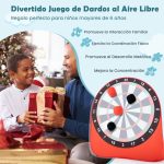 Jogos e actividades de dardos gigantes para exterior, dobráveis e portáteis, com 4 bolas de pontapé 145 x 132 x 165 cm - Vermelho - Image 6