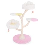 Arranhador para gatos com 2 poleiros 2 plataformas Bolas suspensas Centro de actividades Rosa - Image 3