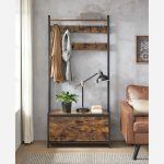 Cabide Bengaleiro Hall com sapateira 30 x 85 x 180 cm Castanho Vintage-preto - Image 9