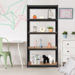 Estante de 5 níveis com prateleiras ajustáveis com estrutura de aço resistente para escritório em casa quarto garagem 90 x 40 x 180cm Preto - Image 5