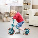 Triciclo para crianças 2-4 anos Bicicleta de equilíbrio 4 em 1 com pedais ajustáveis em altura e rodas amovíveis 37 x 72 x 101 cm Verde - Image 5