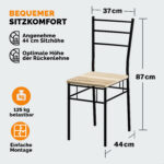 Conjunto de mesa cozinha com 4 cadeiras Leo, 5 peças, cor carvalho - Image 4