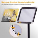 Suporte de Menus Restaurantes, bares para Cartazes A4  de Metal Altura Ajustável Giratório Exterior Preto - Image 6