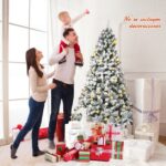 Árvore de Natal 1,8 m com neve Não Iluminada com Dobradiças e Base de Verde e Branca - Image 4