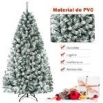 Árvore de Natal 1,8 m com neve Não Iluminada com Dobradiças e Base de Verde e Branca - Image 8