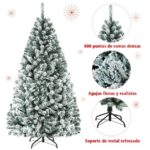 Árvore de Natal 1,8 m com neve Não Iluminada com Dobradiças e Base de Verde e Branca - Image 9
