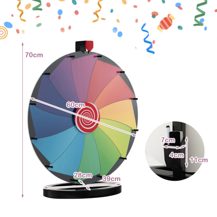 Roleta da Sorte 24, 12 slots, roda de jogo da sorte com suporte para  tripé, altura ajustável para festas e eventos Multicolorido 