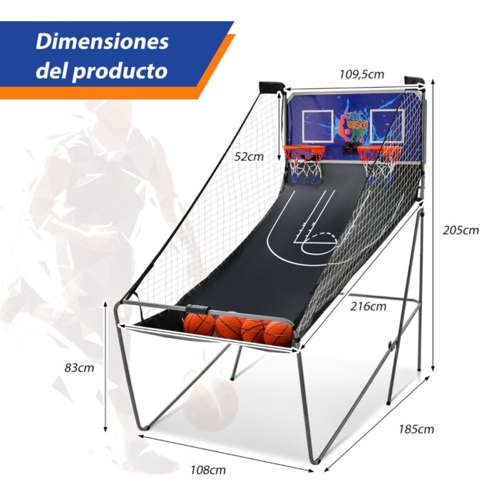 Máquina Jogo basquetebol eletrónico Dobrável com suporte para cesto de  basquetebol purpura