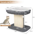 Arranhador gatos Pequena com torre de actividades com suporte para peluches e poste de arranhar em sisal 59 x 39,5 x 50 cm Cinzento - Image 4